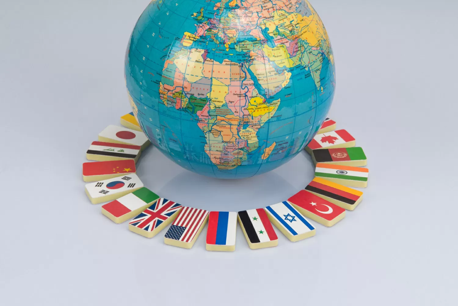 Globe with flags world conceptual photo world community