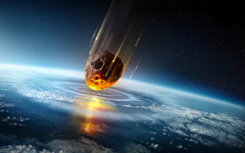 Asteroid colliding earth