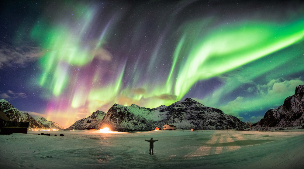 Aurora boreale nell'Artico